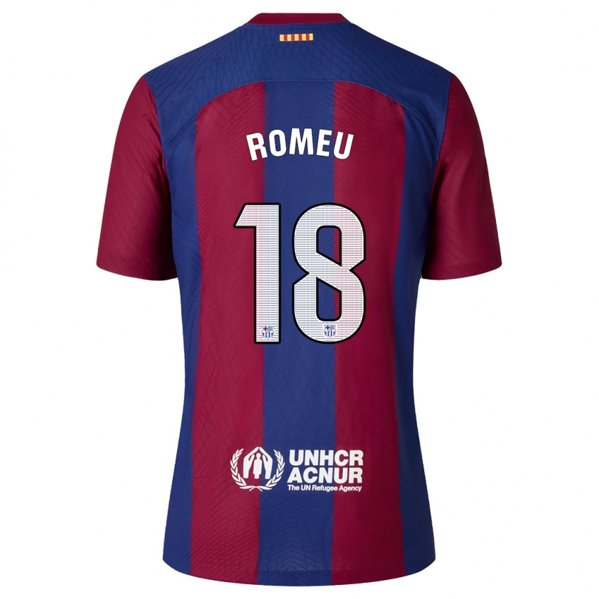 Herren Oriol Romeu #18 Rot Blau Heimtrikot Trikot 2023/24 T-Shirt