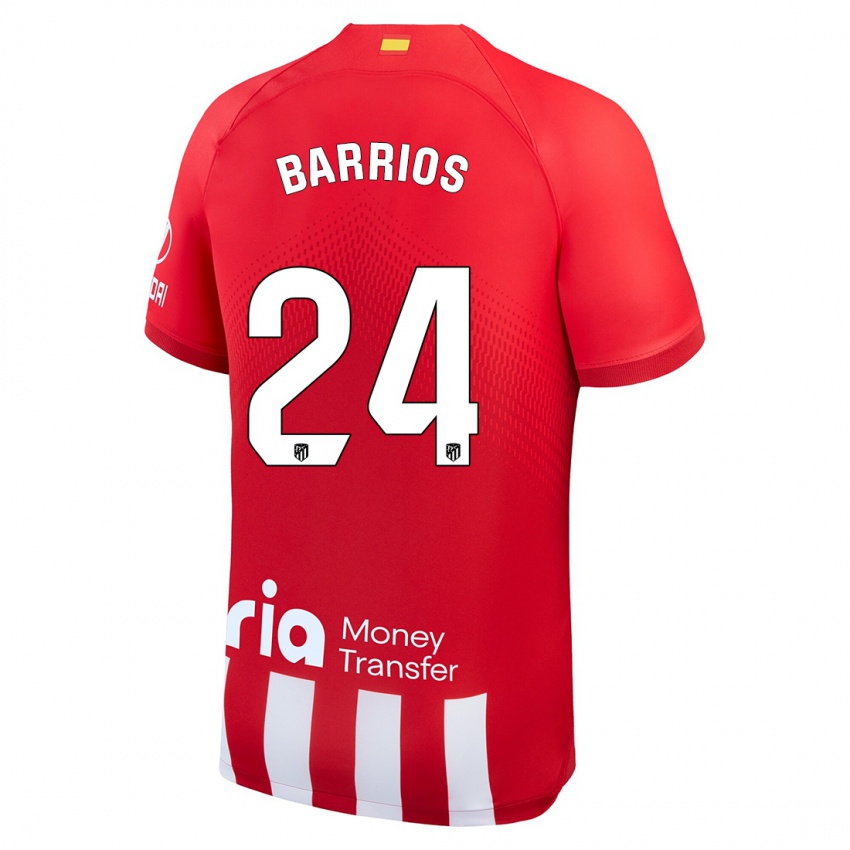 Herren Pablo Barrios #24 Rot-Weiss Heimtrikot Trikot 2023/24 T-Shirt