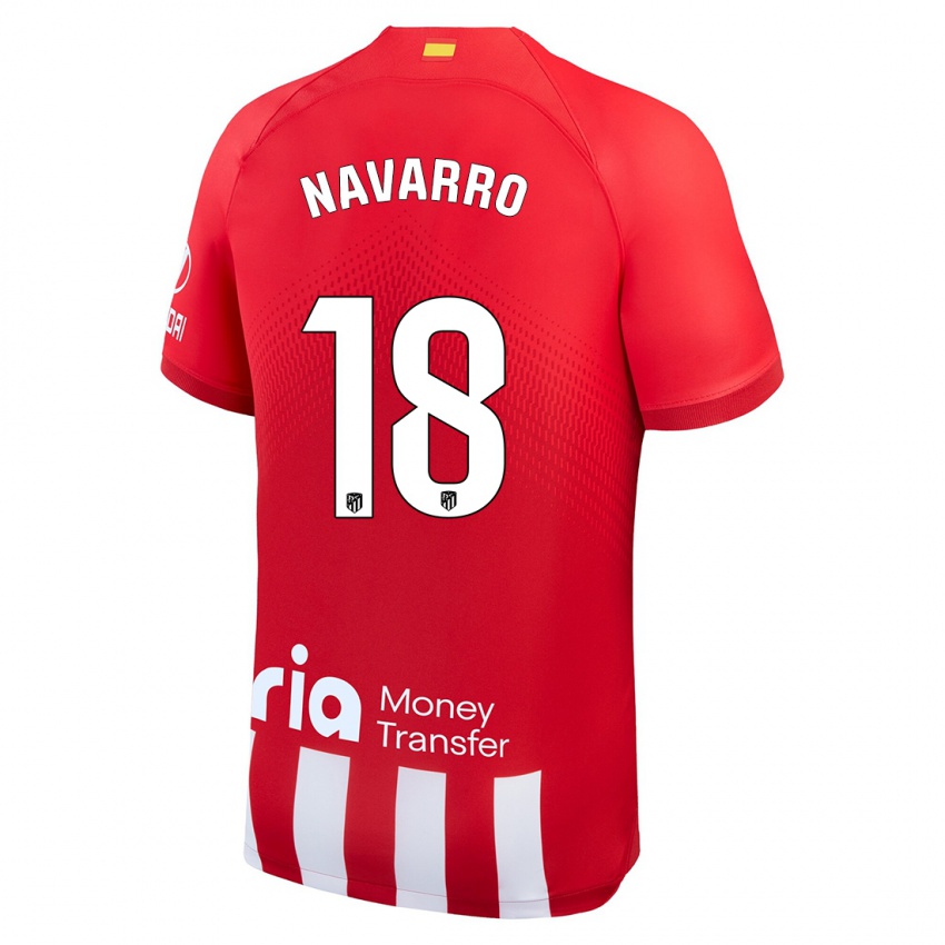 Herren Eva Navarro #18 Rot-Weiss Heimtrikot Trikot 2023/24 T-Shirt
