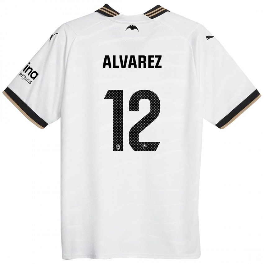 Herren Sofia Alvarez #12 Weiß Heimtrikot Trikot 2023/24 T-Shirt
