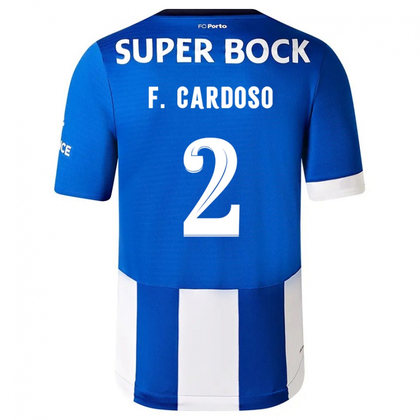Herren Fabio Cardoso #2 Blau Weiss Heimtrikot Trikot 2023/24 T-Shirt