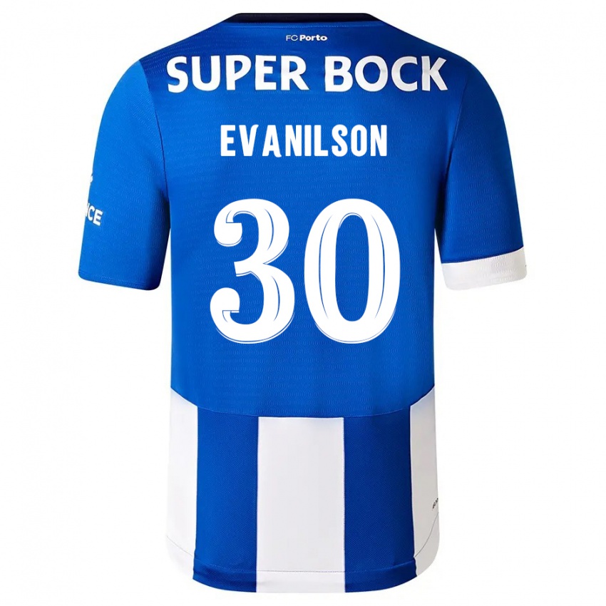 Herren Evanilson #30 Blau Weiss Heimtrikot Trikot 2023/24 T-Shirt