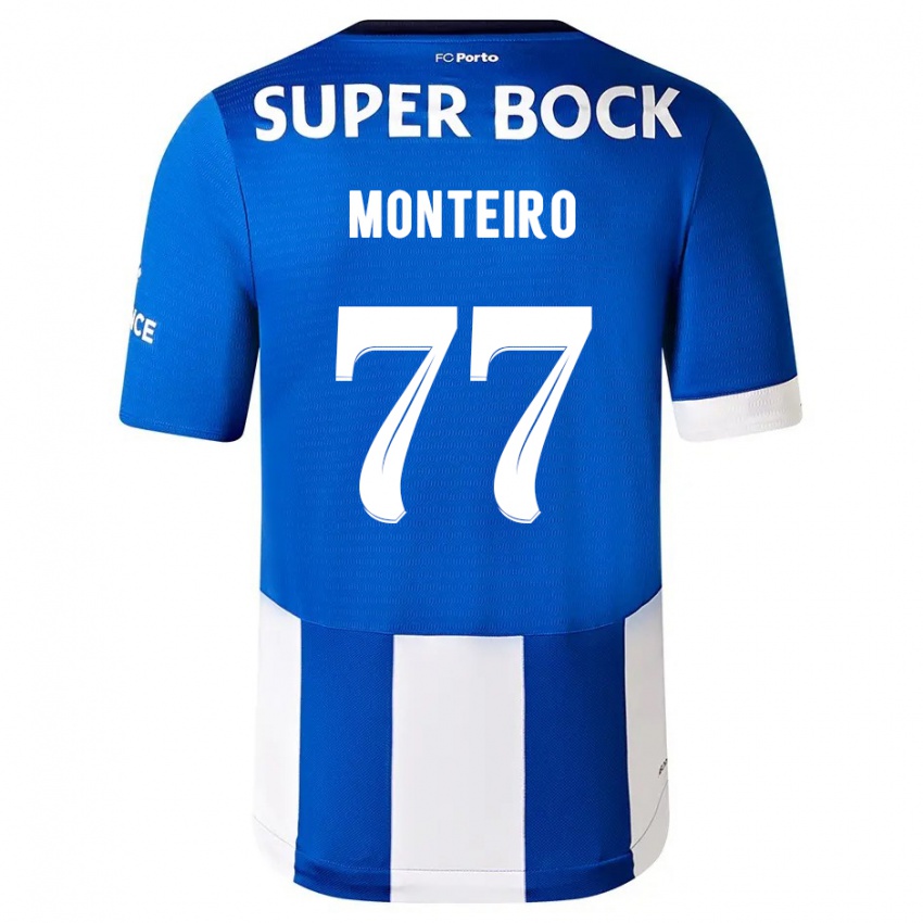 Herren Rui Monteiro #77 Blau Weiss Heimtrikot Trikot 2023/24 T-Shirt