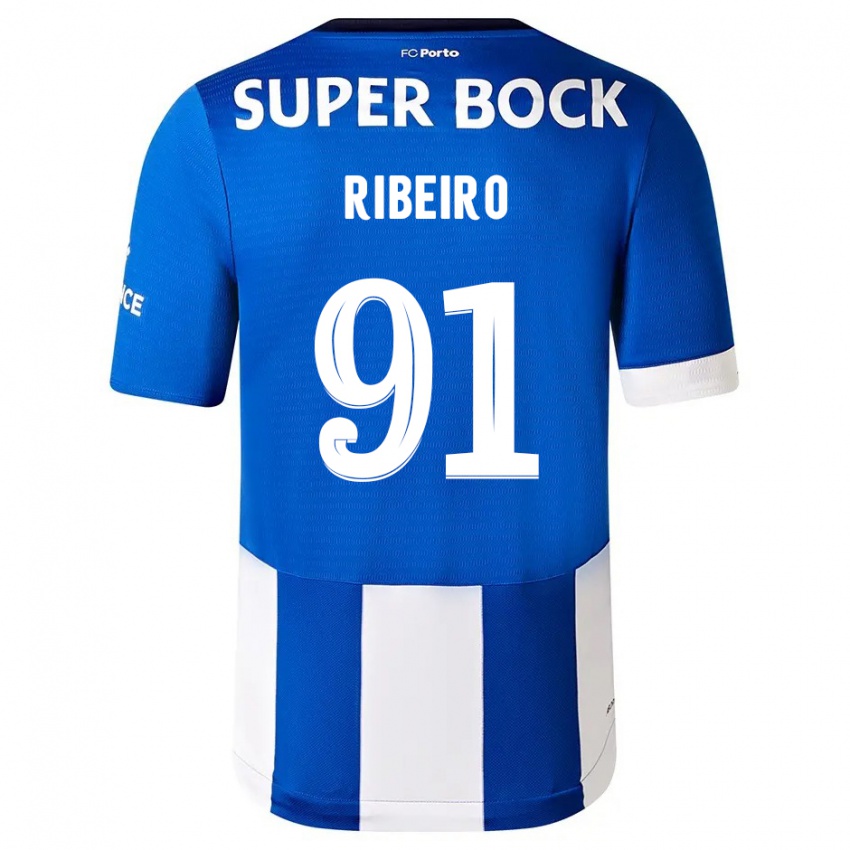 Herren Gonçalo Ribeiro #91 Blau Weiss Heimtrikot Trikot 2023/24 T-Shirt