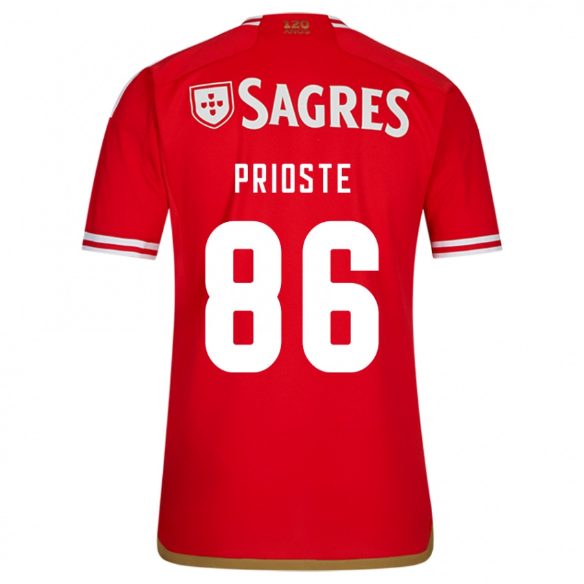 Herren Diogo Prioste #86 Rot Heimtrikot Trikot 2023/24 T-Shirt