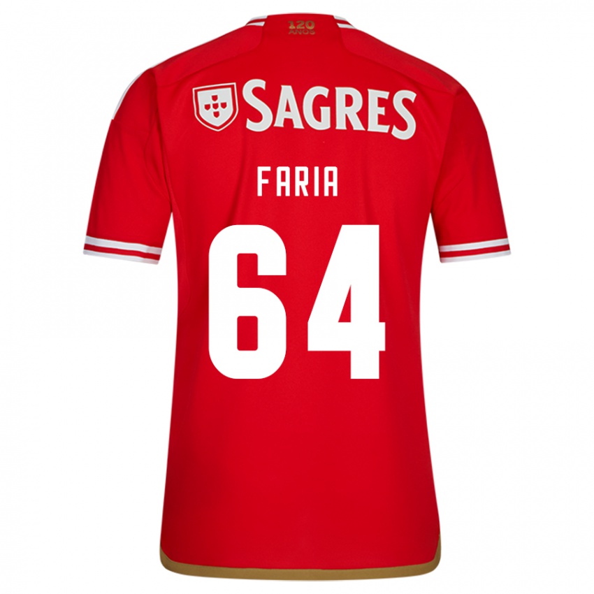 Herren Hugo Faria #64 Rot Heimtrikot Trikot 2023/24 T-Shirt
