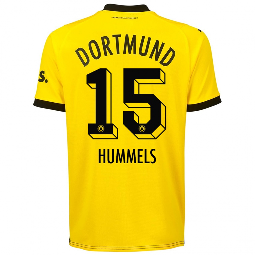 Herren Mats Hummels #15 Gelb Heimtrikot Trikot 2023/24 T-Shirt