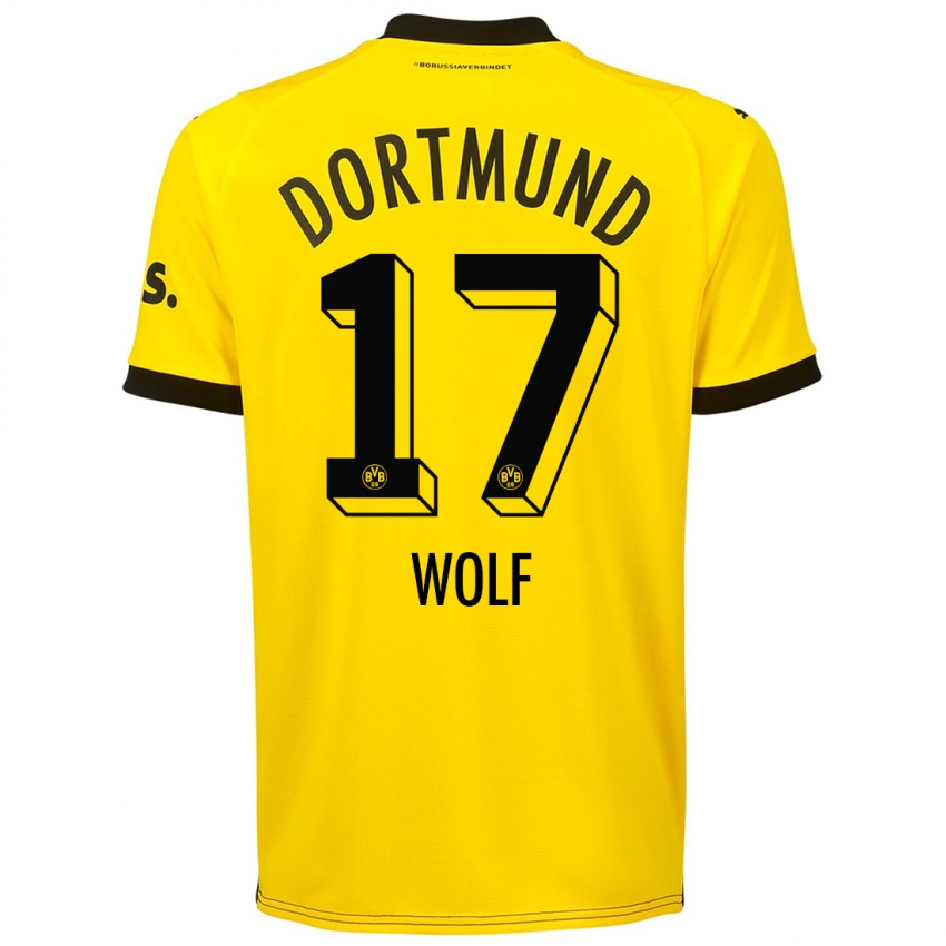 Herren Marius Wolf #17 Gelb Heimtrikot Trikot 2023/24 T-Shirt