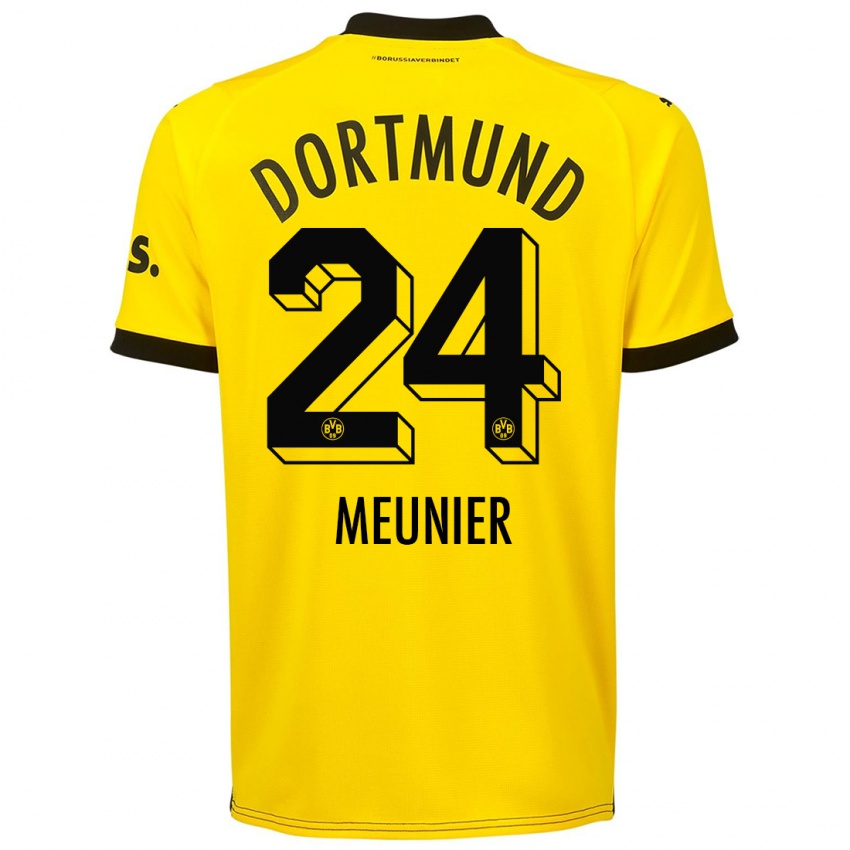 Herren Thomas Meunier #24 Gelb Heimtrikot Trikot 2023/24 T-Shirt