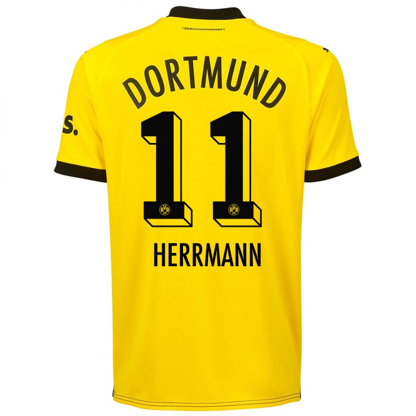 Herren Charles Herrmann #11 Gelb Heimtrikot Trikot 2023/24 T-Shirt
