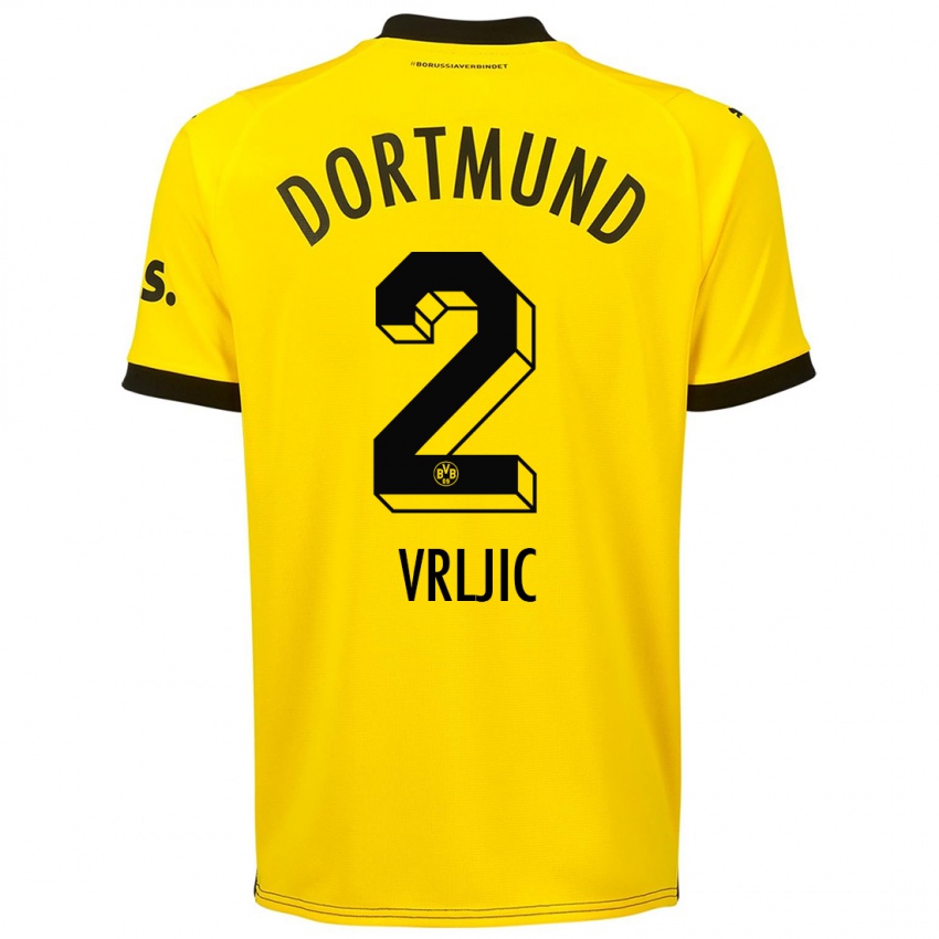 Herren Daniel Vrljic #2 Gelb Heimtrikot Trikot 2023/24 T-Shirt
