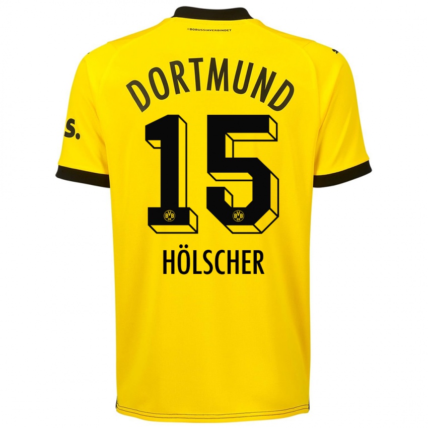 Herren Mats Hölscher #15 Gelb Heimtrikot Trikot 2023/24 T-Shirt