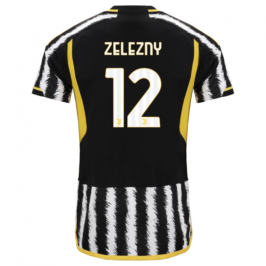 Herren Radoslaw Zelezny #12 Schwarz-Weiss Heimtrikot Trikot 2023/24 T-Shirt