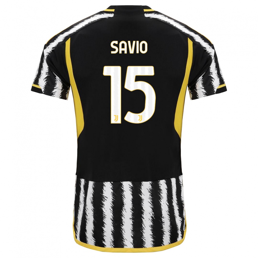 Herren Federico Savio #15 Schwarz-Weiss Heimtrikot Trikot 2023/24 T-Shirt