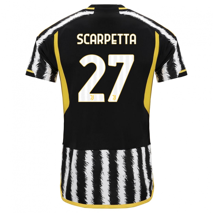 Herren Jacopo Scarpetta #27 Schwarz-Weiss Heimtrikot Trikot 2023/24 T-Shirt