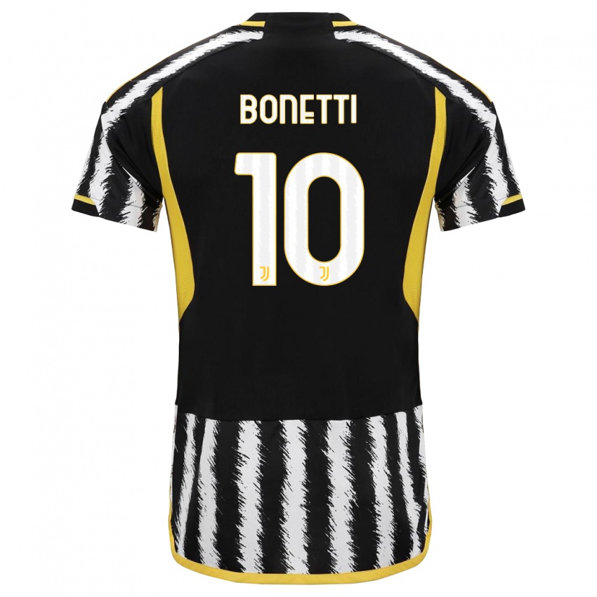 Herren Andrea Bonetti #10 Schwarz-Weiss Heimtrikot Trikot 2023/24 T-Shirt