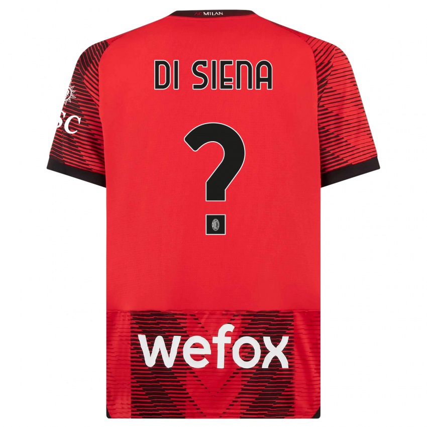 Herren Andrea Di Siena #0 Rot Schwarz Heimtrikot Trikot 2023/24 T-Shirt