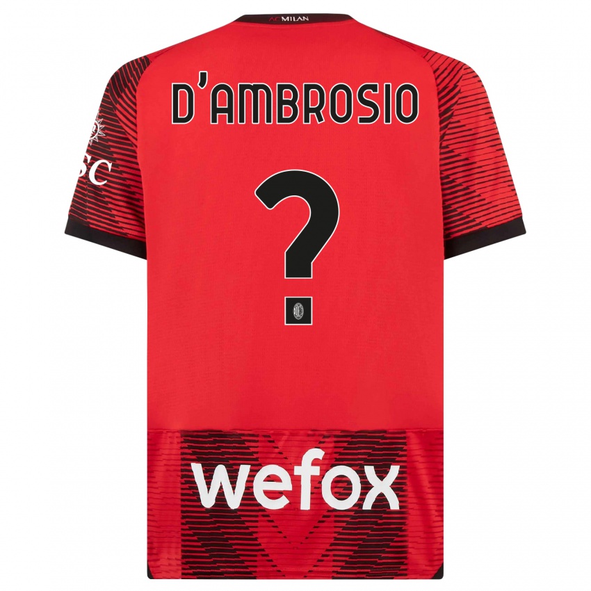 Herren Antonio D'ambrosio #0 Rot Schwarz Heimtrikot Trikot 2023/24 T-Shirt