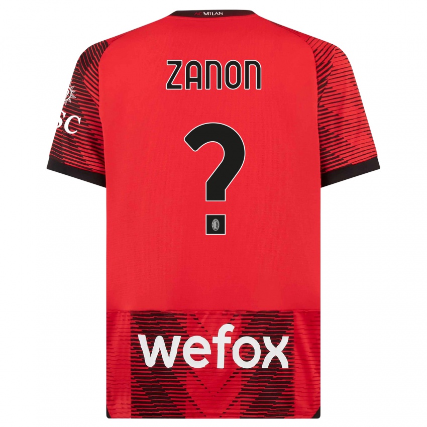 Herren Thomas Zanon #0 Rot Schwarz Heimtrikot Trikot 2023/24 T-Shirt