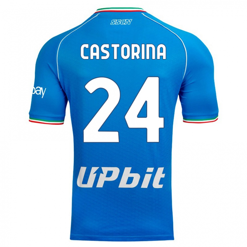 Herren Alessandro Castorina #24 Himmelblau Heimtrikot Trikot 2023/24 T-Shirt
