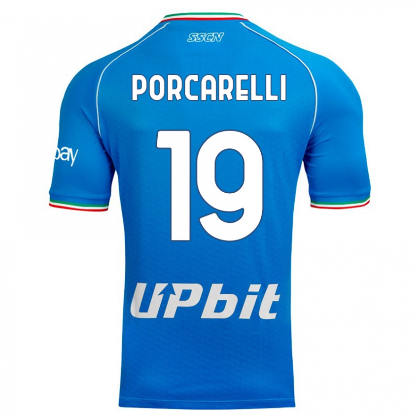 Herren Maddelena Porcarelli #19 Himmelblau Heimtrikot Trikot 2023/24 T-Shirt