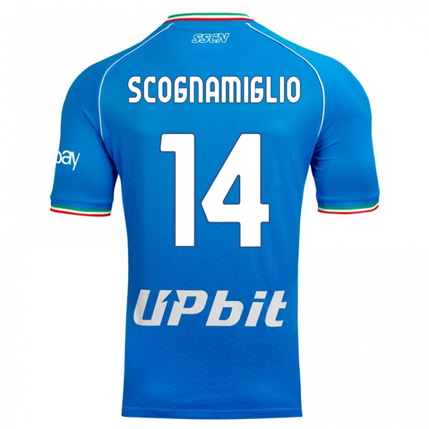 Herren Fabio Scognamiglio #14 Himmelblau Heimtrikot Trikot 2023/24 T-Shirt