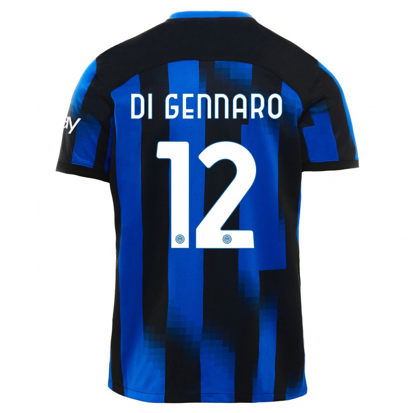 Herren Raffaele Di Gennaro #12 Schwarz Blau Heimtrikot Trikot 2023/24 T-Shirt