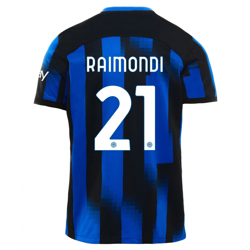 Herren Paolo Raimondi #21 Schwarz Blau Heimtrikot Trikot 2023/24 T-Shirt