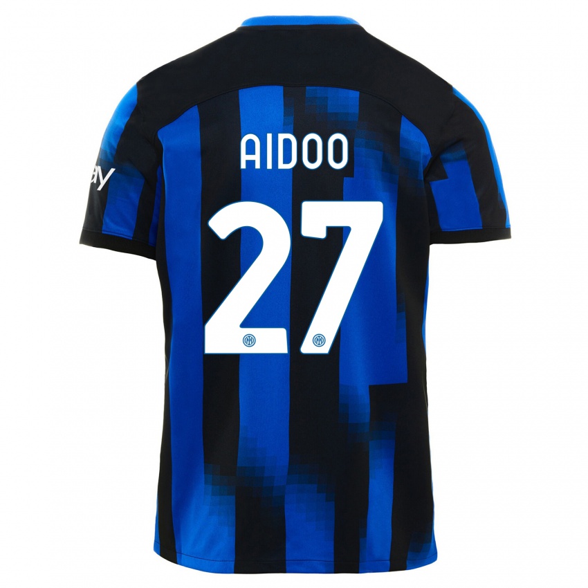 Herren Mike Aidoo #27 Schwarz Blau Heimtrikot Trikot 2023/24 T-Shirt