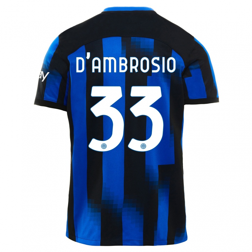 Herren Danilo D'ambrosio #33 Schwarz Blau Heimtrikot Trikot 2023/24 T-Shirt