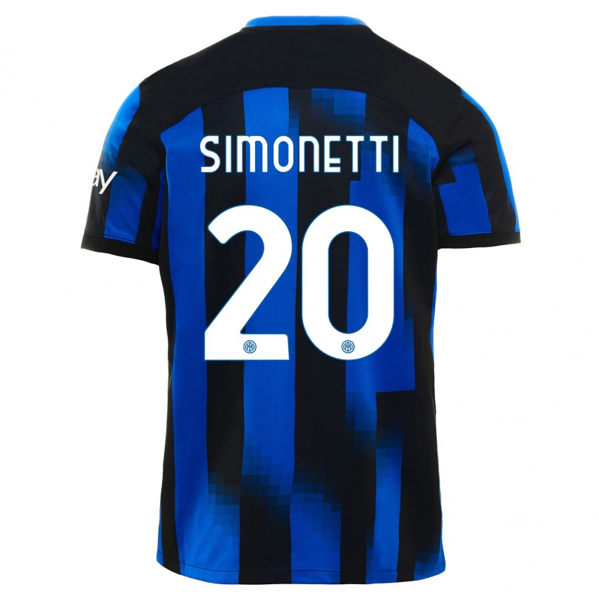 Herren Flaminia Simonetti #20 Schwarz Blau Heimtrikot Trikot 2023/24 T-Shirt