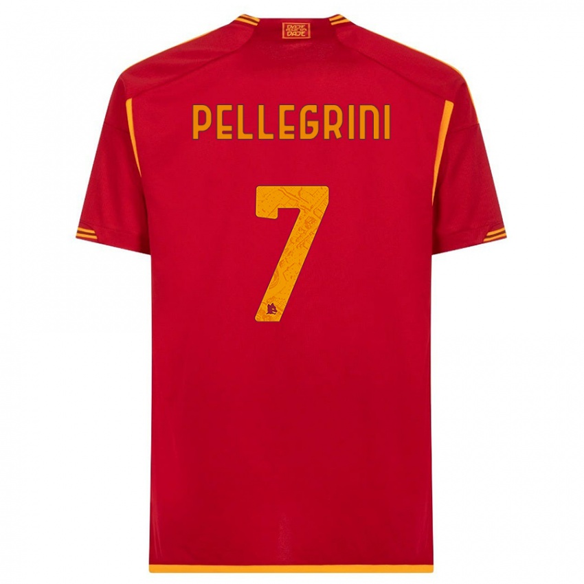 Herren Lorenzo Pellegrini #7 Rot Heimtrikot Trikot 2023/24 T-Shirt