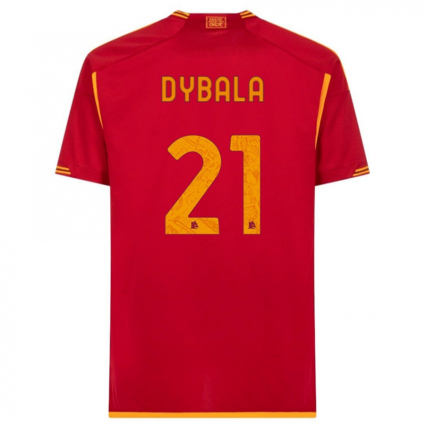 Herren Paulo Dybala #21 Rot Heimtrikot Trikot 2023/24 T-Shirt