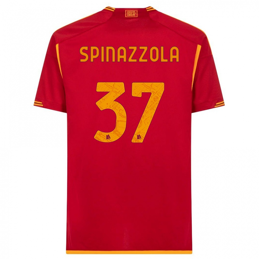 Herren Leonardo Spinazzola #37 Rot Heimtrikot Trikot 2023/24 T-Shirt