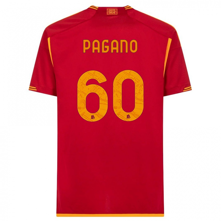 Herren Riccardo Pagano #60 Rot Heimtrikot Trikot 2023/24 T-Shirt