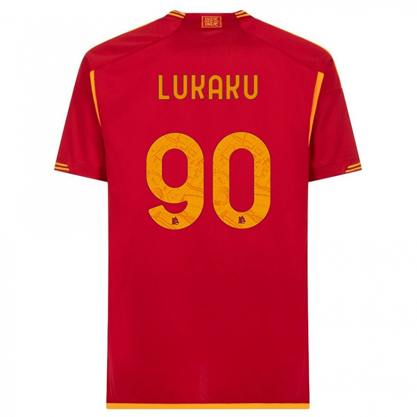 Herren Romelu Lukaku #90 Rot Heimtrikot Trikot 2023/24 T-Shirt