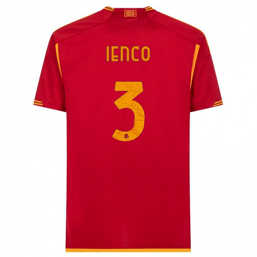 Herren Simone Ienco #3 Rot Heimtrikot Trikot 2023/24 T-Shirt