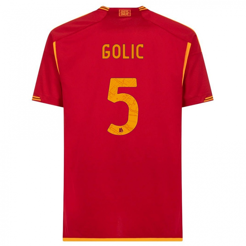 Herren Lovro Golic #5 Rot Heimtrikot Trikot 2023/24 T-Shirt