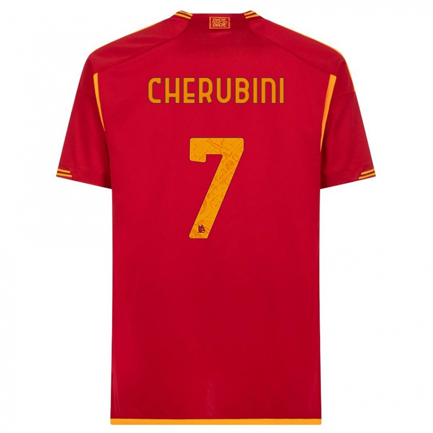 Herren Luigi Cherubini #7 Rot Heimtrikot Trikot 2023/24 T-Shirt