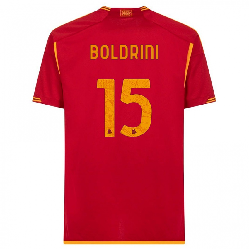 Herren Mattia Boldrini #15 Rot Heimtrikot Trikot 2023/24 T-Shirt