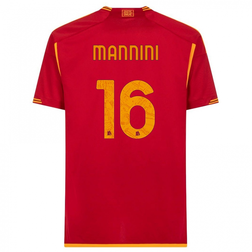 Herren Mattia Mannini #16 Rot Heimtrikot Trikot 2023/24 T-Shirt