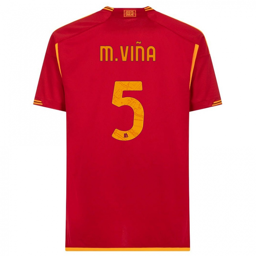Herren Matias Vina #5 Rot Heimtrikot Trikot 2023/24 T-Shirt