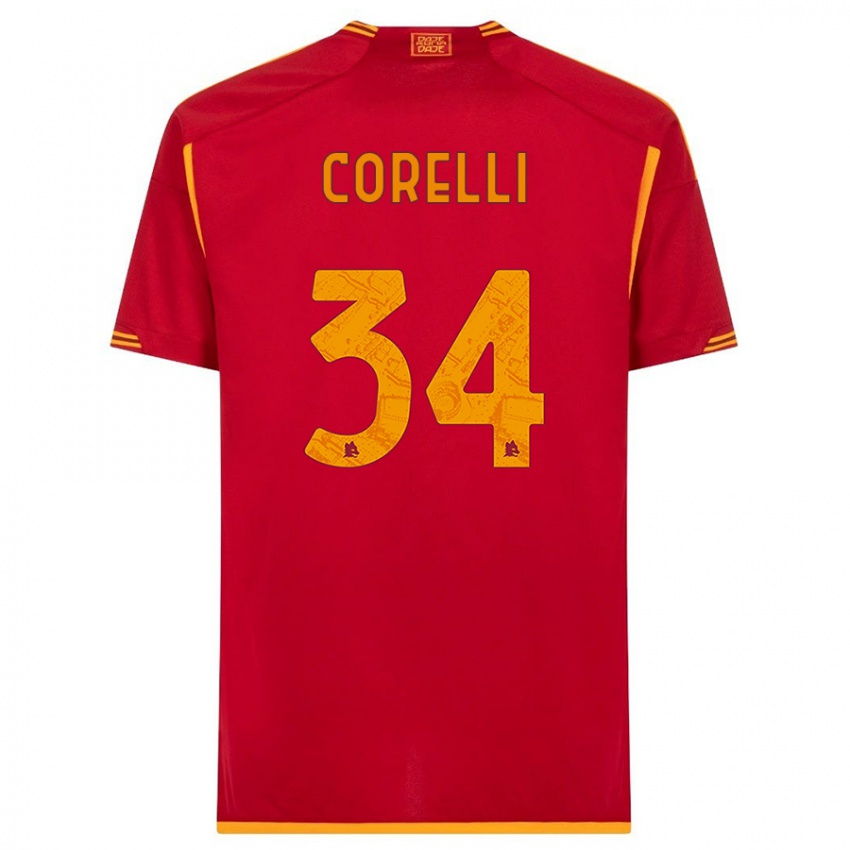 Herren Alice Corelli #34 Rot Heimtrikot Trikot 2023/24 T-Shirt
