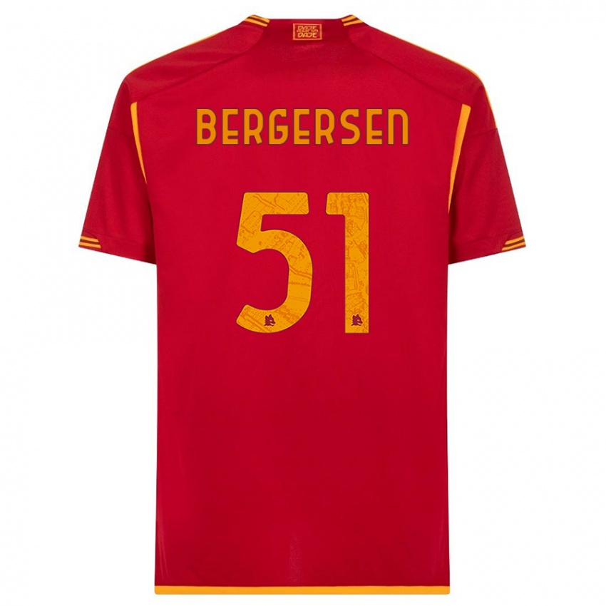 Herren Mina Bergersen #51 Rot Heimtrikot Trikot 2023/24 T-Shirt