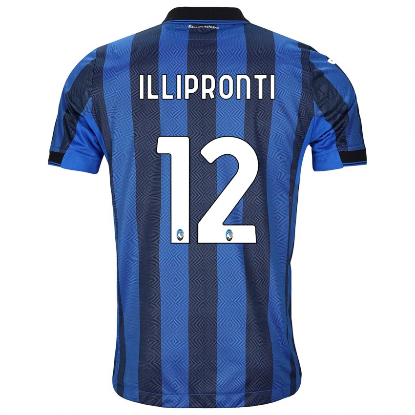 Herren Filippo Illipronti #12 Schwarz Blau Heimtrikot Trikot 2023/24 T-Shirt