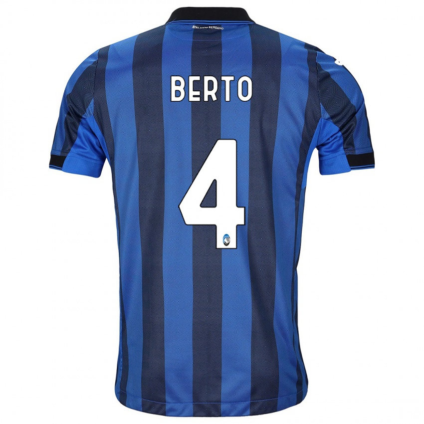 Herren Gabriele Berto #4 Schwarz Blau Heimtrikot Trikot 2023/24 T-Shirt