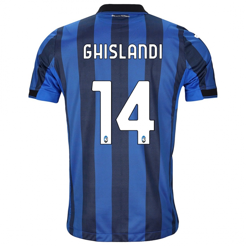 Herren Davide Ghislandi #14 Schwarz Blau Heimtrikot Trikot 2023/24 T-Shirt