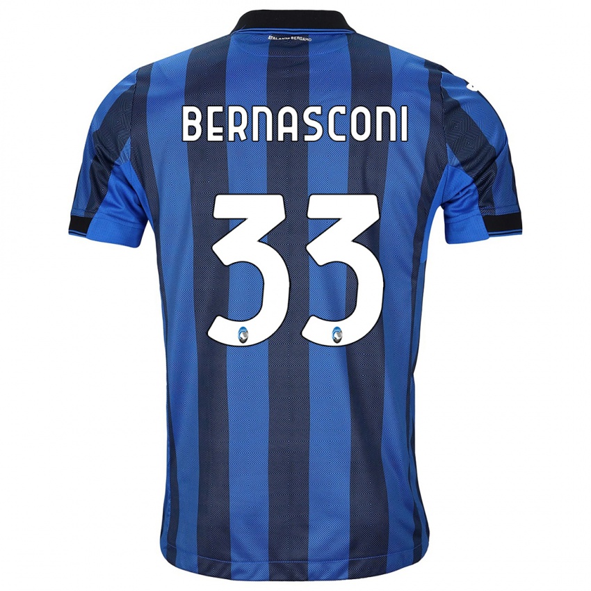 Herren Lorenzo Bernasconi #33 Schwarz Blau Heimtrikot Trikot 2023/24 T-Shirt