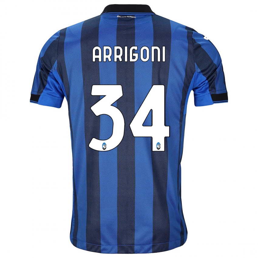 Herren Mattia Arrigoni #34 Schwarz Blau Heimtrikot Trikot 2023/24 T-Shirt