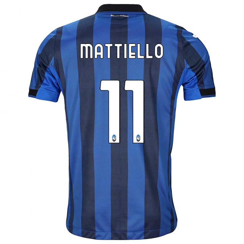 Herren Federico Mattiello #11 Schwarz Blau Heimtrikot Trikot 2023/24 T-Shirt